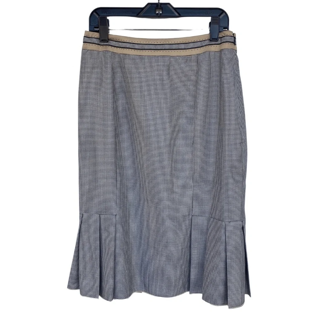 CARLISLE Vintage Houndstooth Fluted Pencil Skirt